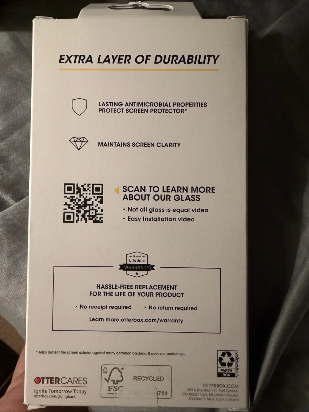 OtterBox Premium Glass Screen Protector - Clear, Yellow Accents